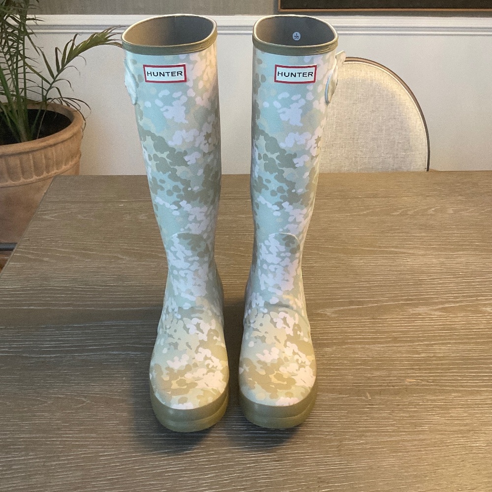 Hunter Tall  Rubber Boots, Camo, Size 11